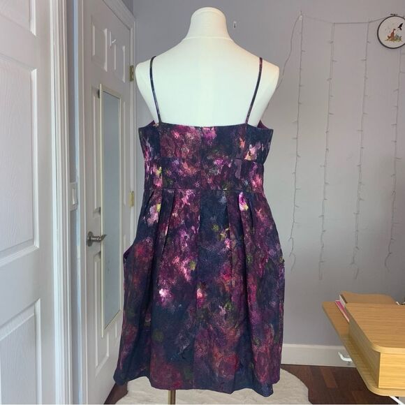 Nanette Lepore Watercolor Sateen Fit & Flare Mini Dress w/Pockets Size 10 - Picture 5 of 12